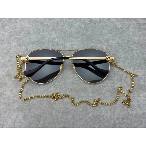 NWT Gucci GG1088S - 001 Aviator Chain Sunglasses